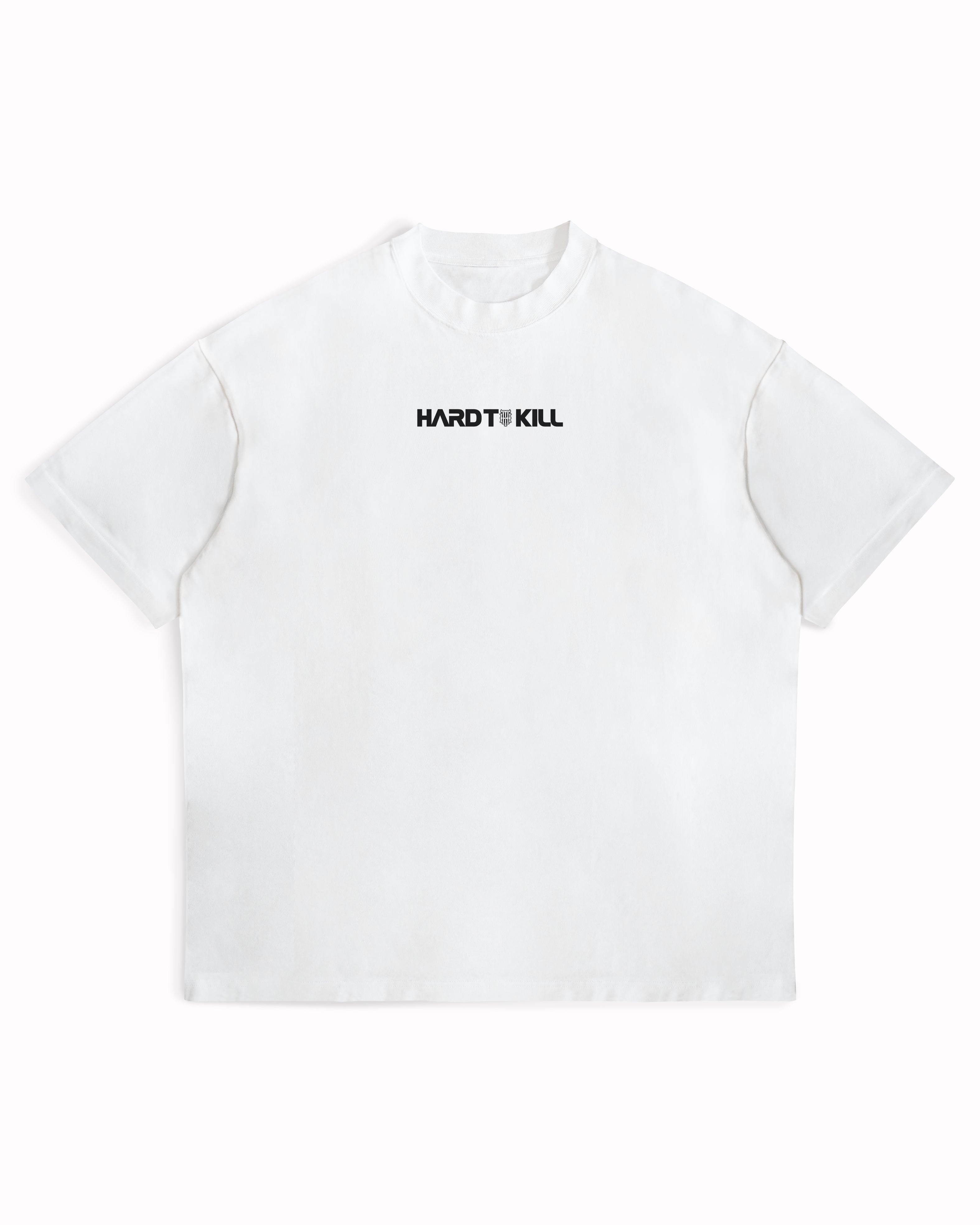 White Sports Tee | White Oversized Tee | Hard To Kill